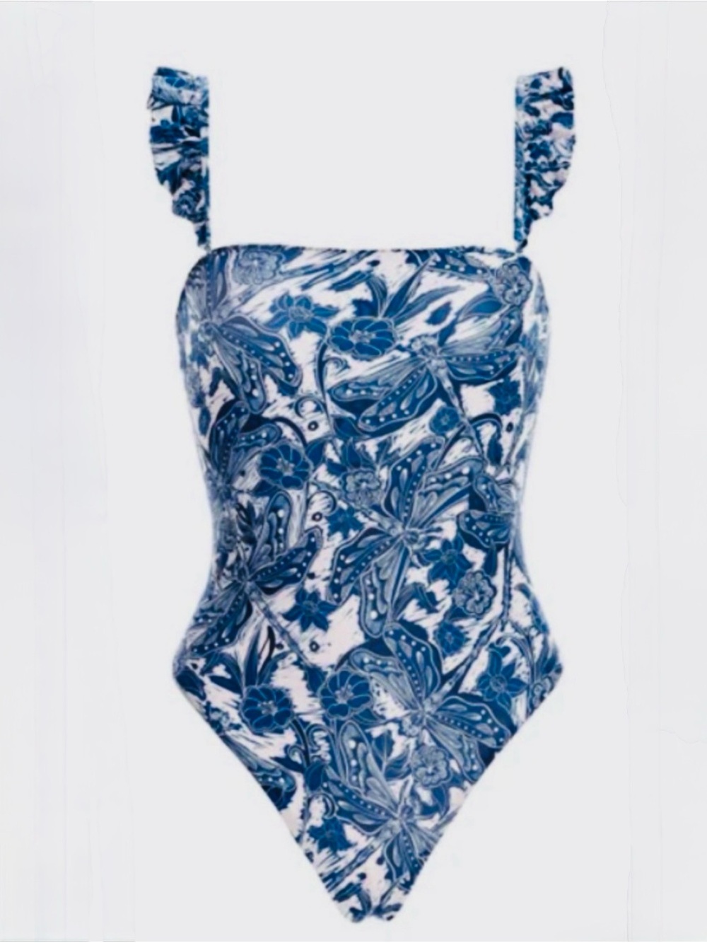 Women’s Square Neck Ruffled One Piece Swimsuit & Cove Up - Picture 2 of 5